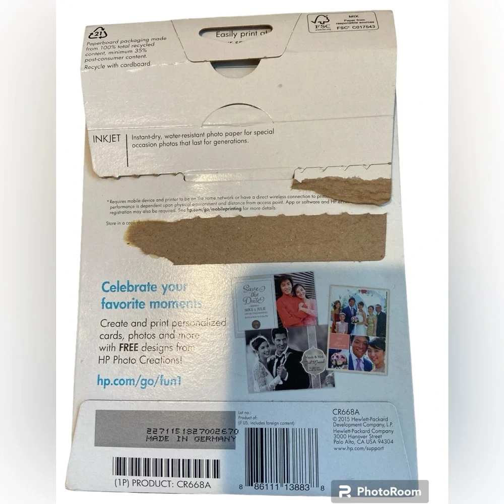 Hp Premium Plus Photo Paper Glossy 4x6”